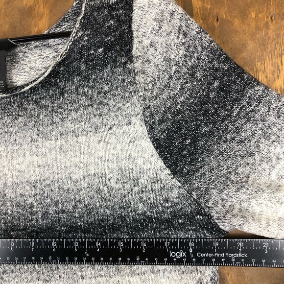 Lane Bryant Womens Sweater Black White Striped Crew Neck 3/4 Sleeve 14/16 - Picture 7 of 12